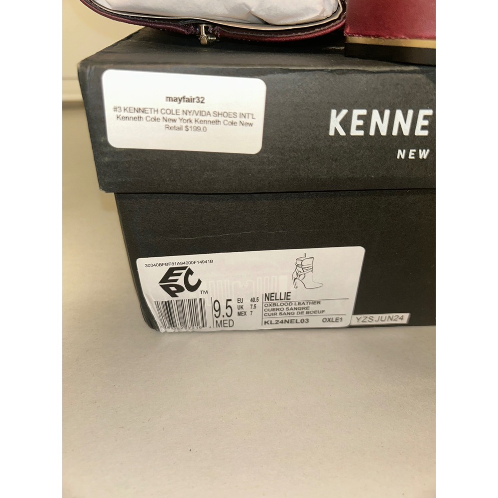 Kenneth Cole Nellie Oxblood Leather Ankle‎ Boots Harness Buckle Block Heel 9.5M - Picture 8 of 8